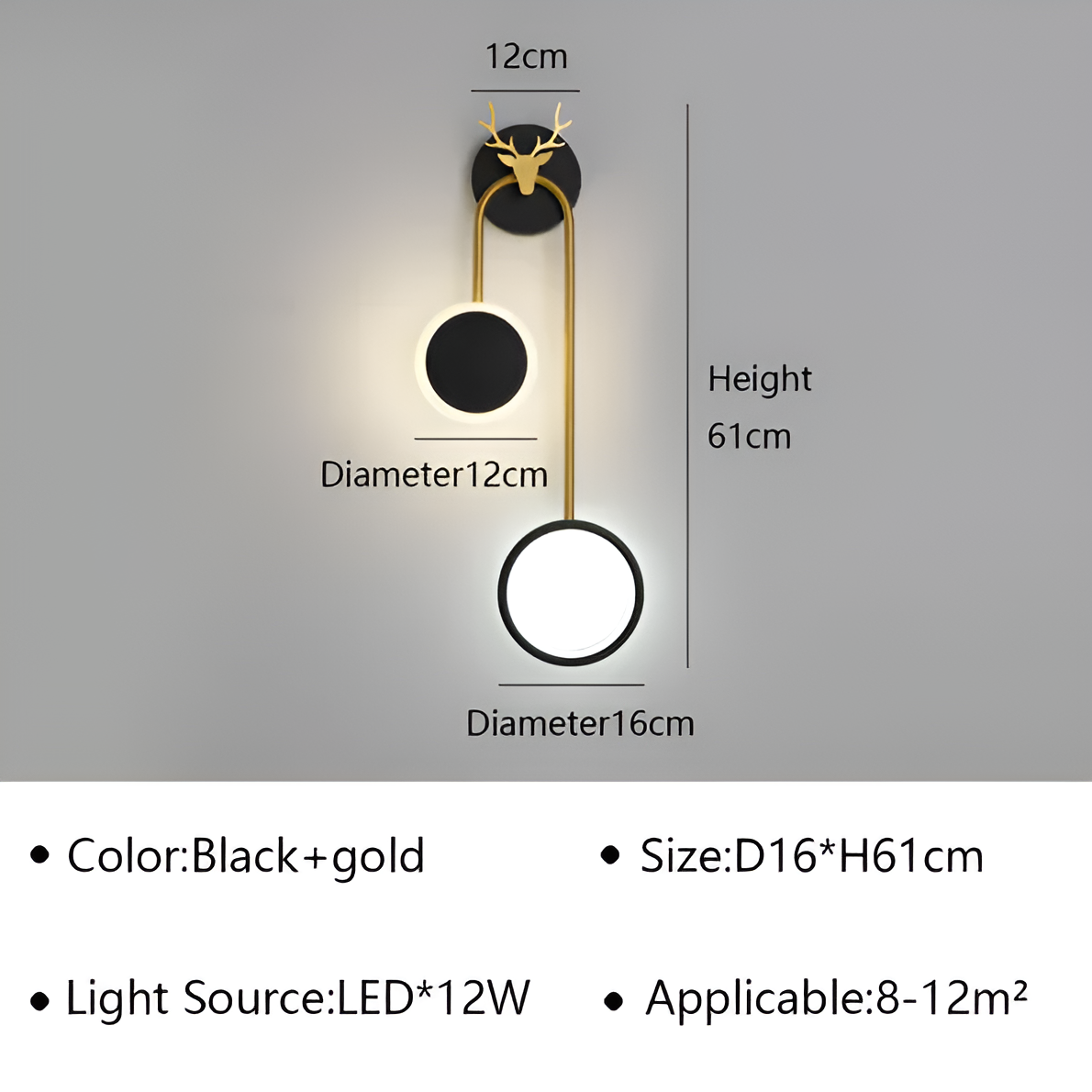 AuraRings - Applique Murale LED Minimaliste Ronde en Métal