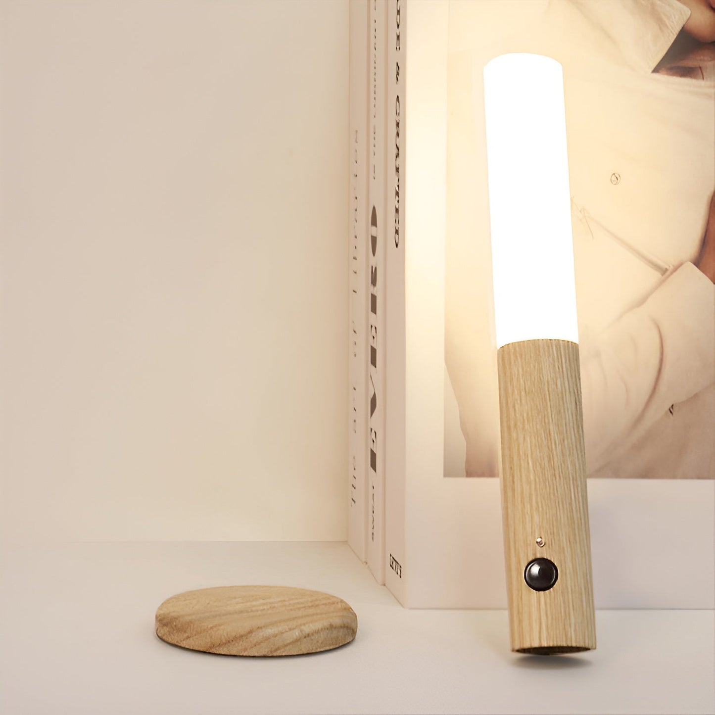 EcoTorch - Design Nordique en Bois - Détecteur de Mouvement Magnétique -