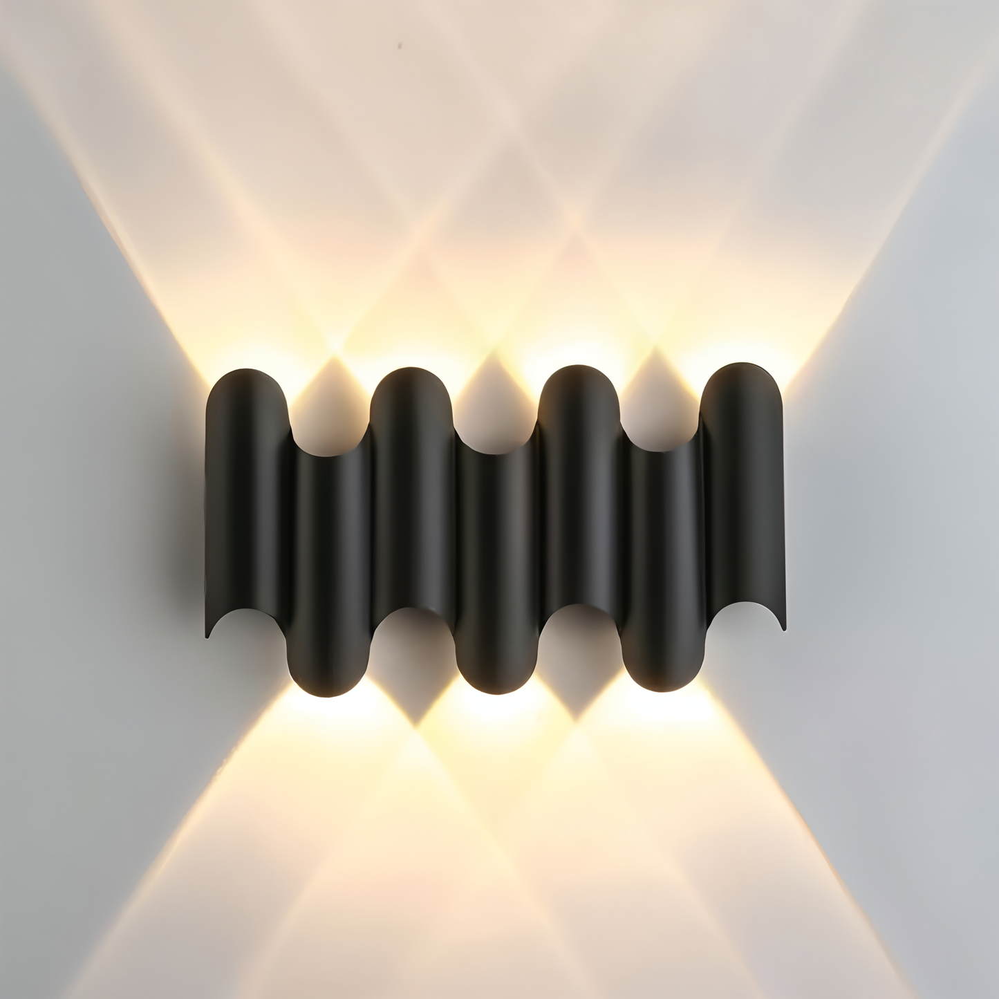 GlamWave - Applique Murale LED Noir & Or