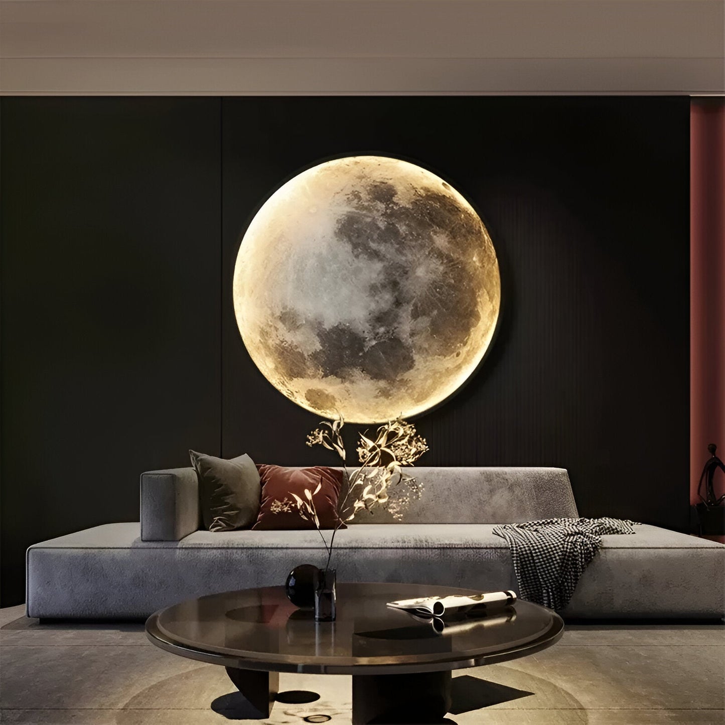 LunarLit - Applique Murale 3D en Forme de Lune