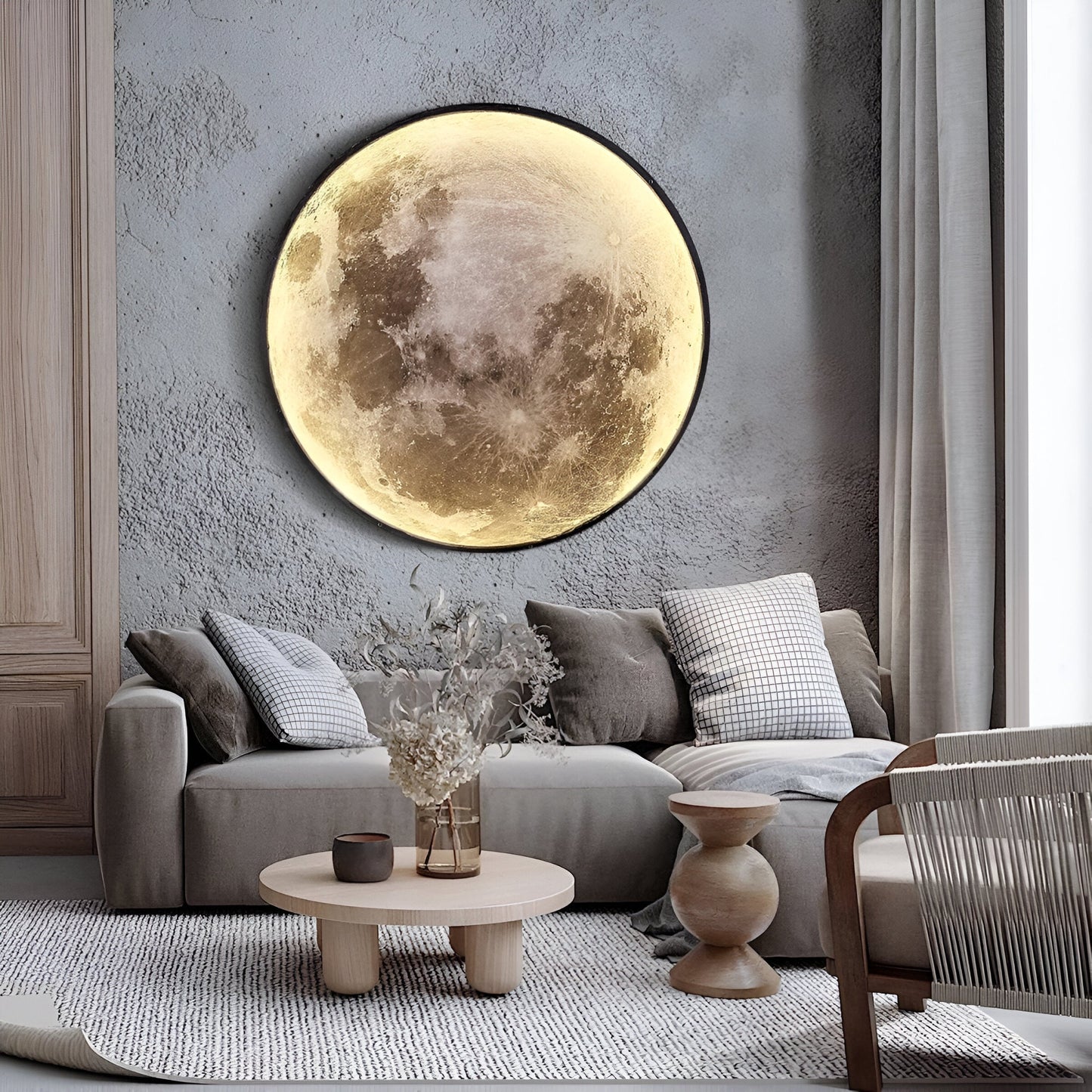 LunarLit - Applique Murale 3D en Forme de Lune