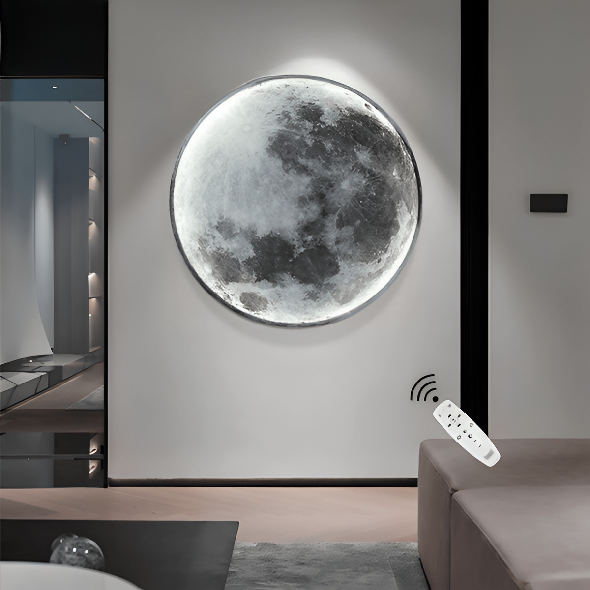 LunarLit - Applique Murale 3D en Forme de Lune